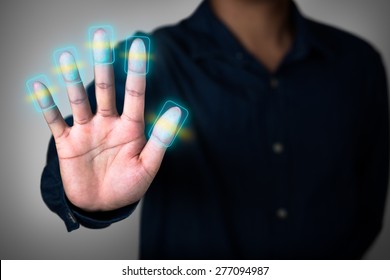 Futuristic Fingerprint Scanning Device Biometric Security System