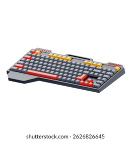 Futuristic gaming keyboard 3d icon. Gaming Keyboard 3D Icon
