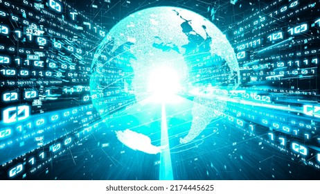 Futuristic Global Network Tacit Digital Data Stock Photo 2174445625 ...