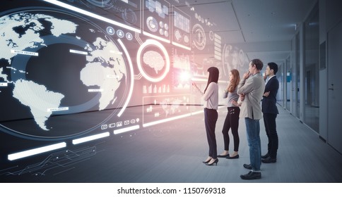Futuristic graphical user interface concept.