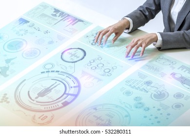 futuristic graphical user interface concept, Internet of Things, Information Communication Technology