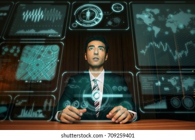 futuristic graphical user interface. head up display.