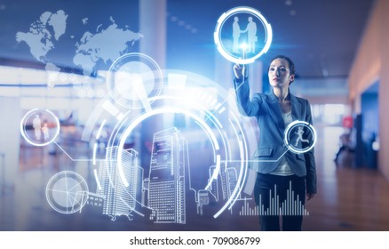 futuristic interface. smart city and future lifestyle.