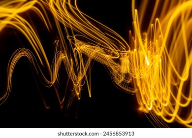 Futuristic light wave of energy with elegant glowing lines. Abstract technology background. High quality photo