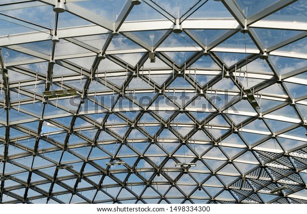 Futuristic Metal Glass Roof Design Modern Stock Photo Edit Now