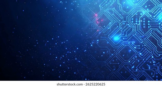 Futuristic Neon Circuit Background Advanced Technology and Digital Connectivity.