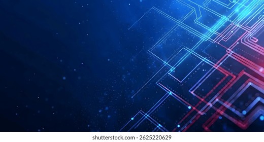 Futuristic Neon Circuit Background Advanced Technology and Digital Connectivity.