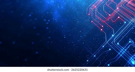 Futuristic Neon Circuit Background Advanced Technology and Digital Connectivity.