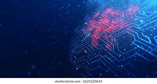 Futuristic Neon Circuit Background Advanced Technology and Digital Connectivity.