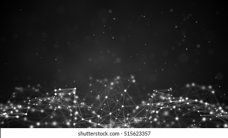 Futuristic network shape. Computer generated abstract background