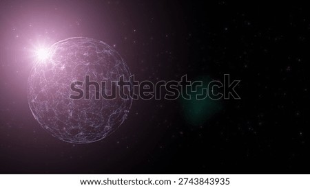 Futuristic network sphere globe with dots loop copy space illustration background. 