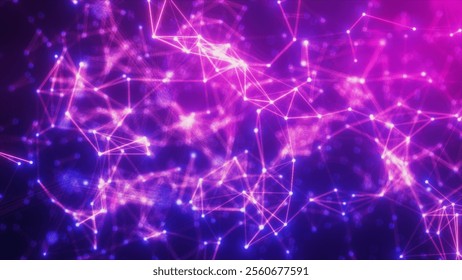 Futuristic plexus background, plexus background in purple blue colors, futuristic geometry