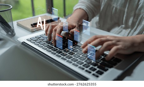 Futuristic software development concept featuring AI pair programmer, automated AI code generation, and real-time AI debugging. Ideal for DevOps and tech AI innovation. Corpus - Powered by Shutterstock - Get 15% off with code: PIKWIZARD15
