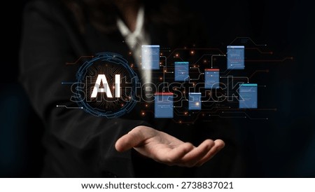 Futuristic software development concept featuring AI pair programmer, automated AI code generation, and real-time AI debugging. Ideal for DevOps and tech AI innovation. Corpus