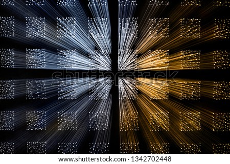 Futuristic technology cyber cube connection world network, computer, fiber virtual optic cables, fibre connection, telecomunications concept background, digitally generated image.