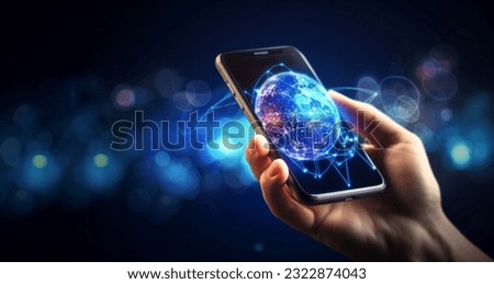futuristic technology digital handphone connection