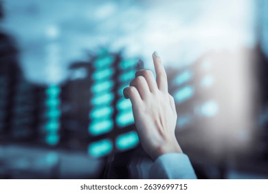 Futuristic technology touch interface image