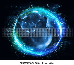 Futuristic touchscreen interface 
