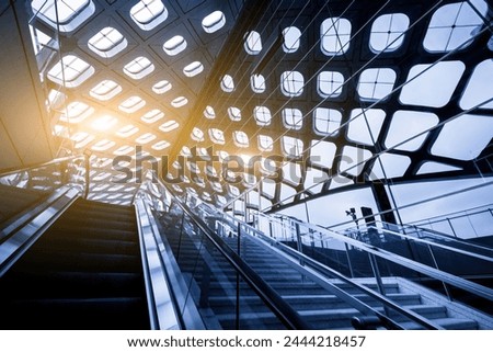 Futuristic Transit Hub Escalator Design