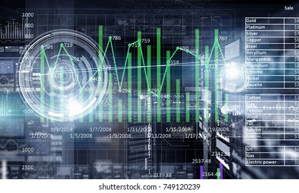 Futuristic user interface. Mixed media