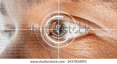 Futuristic vision concept with digital eye interface