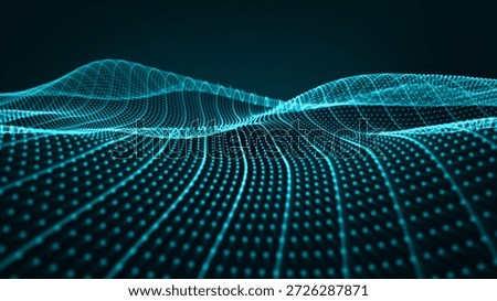 Futuristic waves dots and lines Background, Hud waves for technology isolated on black background.