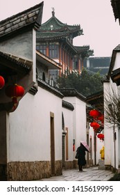 Fuzhou,Fujian province,China-07 MAR 2019: the famous historic and cultural area Sanfang Qixiang (Three Lanes and Seven Alleys) in Fuzhou