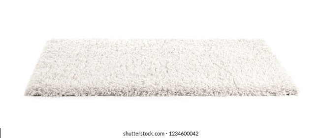 Fuzzy Carpet On White Background. Interior Element