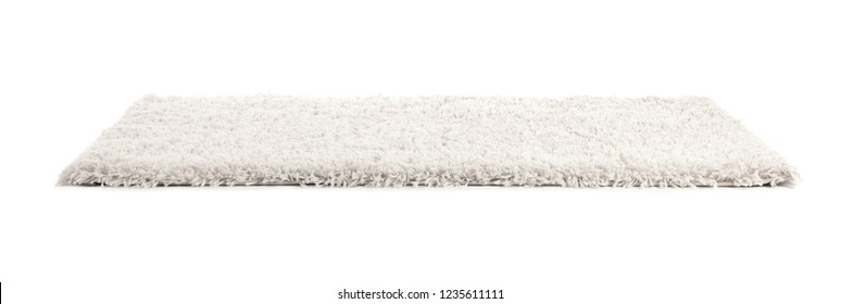 Fuzzy Carpet On White Background. Interior Element