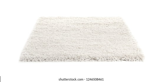 Fuzzy Carpet On White Background. Interior Element