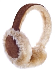 Fuzzy Winter Ear-Muffs Isolated On White With A Clipping Path.