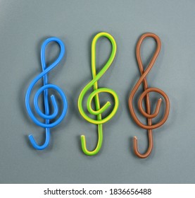 G clef made from isolated electric wire, isolated on white background. treble clef.