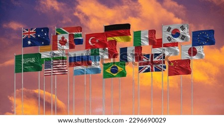 G20 flags 2023 G20 New Delhi summit 9–10 September 2023 International Exhibition-Convention Centre, Pragati Maidan, New Delhi