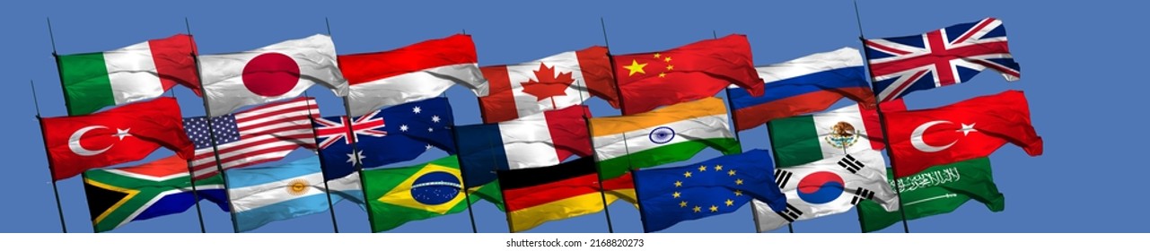 The G20 or Group of Twenty is an intergovernmental forum comprising 19 countries and the European Union (EU). It works to address major issues related to the global economy, such as international 