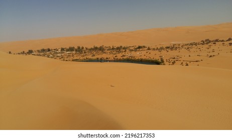 Gaberoun Lake In South Libya Desert