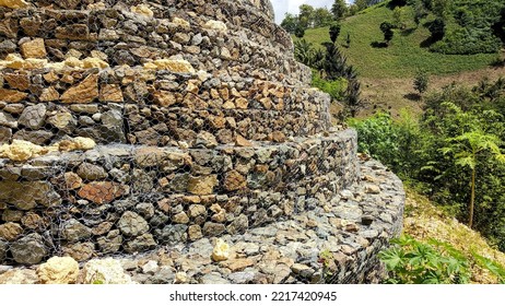 Gabion Wall Slope Protection -stock Photo