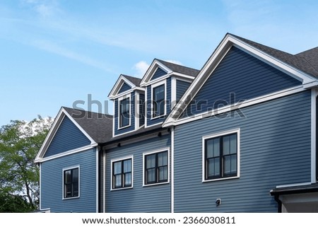 Gable roof duplex house facade, Boston, Massachusetts, USA