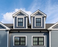 Gabled Dormer Windows Of A Duplex House, Boston, Massachusetts, USA