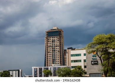 Gaborone, Botswana - November 24 2020: ITowers And The First National Bank Botswana Buildings In Gaborone Central Business District