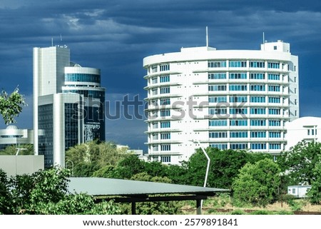 Gaborone CBD Skyline cloudy sky