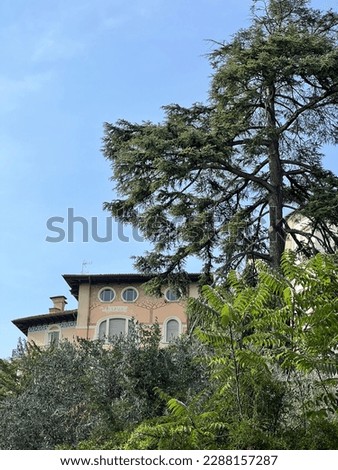 Gabriele d'Annunzio e il Vittoriale degli Italiani. Italy. Lago di Garda Stok fotoğraf © 