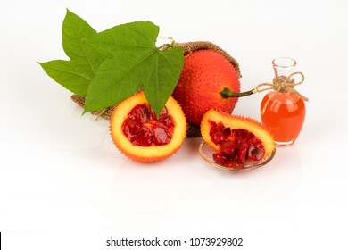 Gac fruits,fruits of Thailand have medicine properties and DIY infused with oil for facial oil treatment.