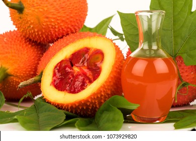 Gac fruits,fruits of Thailand have medicine properties and DIY infused with oil for facial oil treatment.