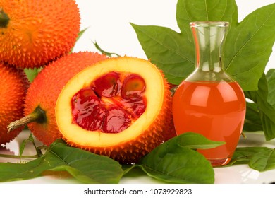Gac fruits,fruits of Thailand have medicine properties and DIY infused with oil for facial oil treatment.