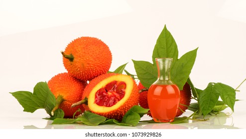 Gac fruits,fruits of Thailand have medicine properties and DIY infused with oil for facial oil treatment.