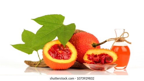 Gac fruits,fruits of Thailand have medicine properties and DIY infused with oil for facial oil treatment.