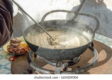 Gachamiga is a traditional dish of southeastern Spanish and LA Mancha (SPAIN) It consists of a kind of porridge made with a dough of flour water garlic olive oil salt SOME INCREDIENT MORE