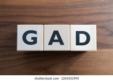 GAD wooden blocks , Generalized Anxiety Disorder - Shutterstock ID 2241921993