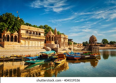 Gadi Sagar - artificial lake. Jaisalmer, Rajasthan, India - Shutterstock ID 404519536