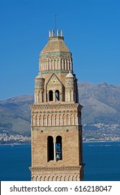 Gaeta, Italy: Cathedral, Campanile In Arab-Norman Style, Completed 1279 A.D. The Upper Part Has An Octogonal Plan With Small Romanesque Arches With Majolica Decoration